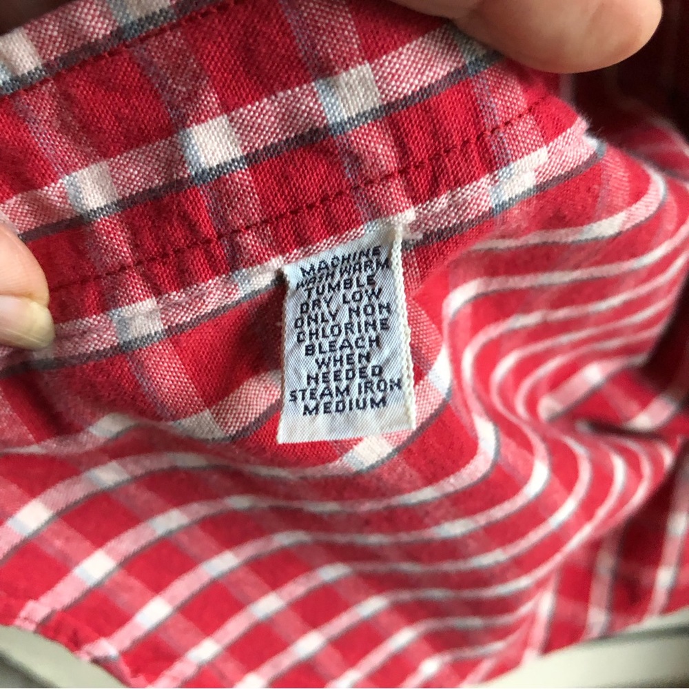 Vintage 80's Polo Ralph Lauren Authentic Dungarees Red Plaid Shirt. Size Medium - Picture 7 of 16